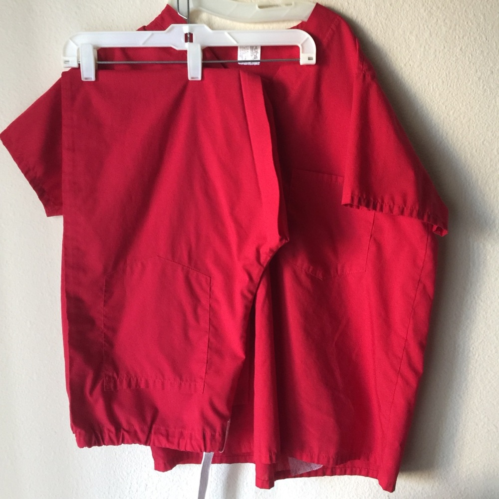 Red scrubs